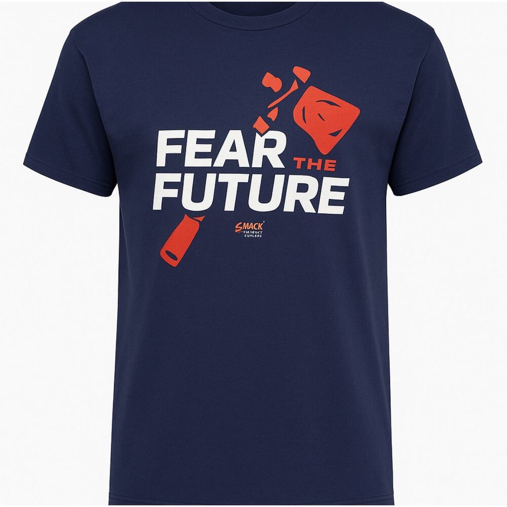 Atlanta Braves Fear the Future Envy the Past Shirt XL Navy Smack Apparel MLB